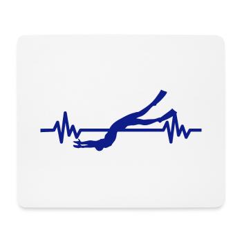 Heartbeat Swimmer - Diver Water Sports Athlete - Mouse Pad (horizontal) - white - Front