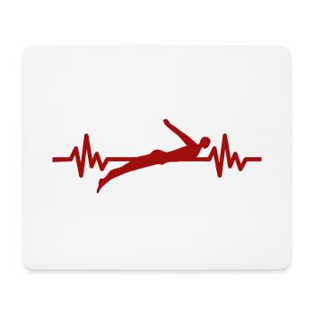Heartbeat Swimmer - Diver Water Sports Athlete - Mouse Pad (horizontal) - white - Front