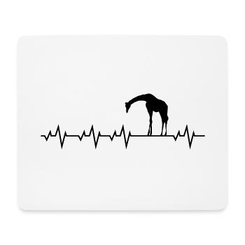 Herzschlag Giraffe jirafa giraffa - Mousepad (Querformat) - Weiß - Vorne