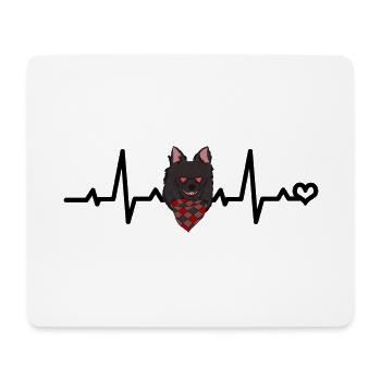 Schwarzer Chihuahua Herzfrequenz Hundebesitzer - Mousepad (Querformat) - Weiß - Vorne