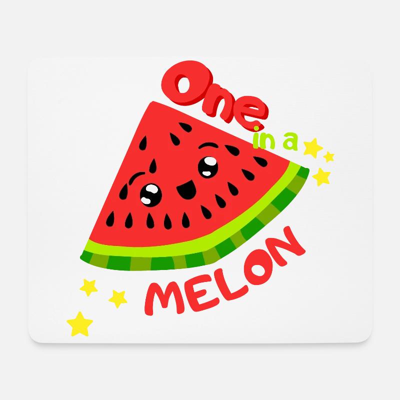 Eine in einer Melone. Kühle Sommerwassermelone des klaren Designs - Mousepad (Querformat) - Weiß