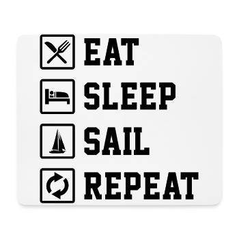 Eat Sleep Sail Repeat Sailor Skipper Captain Sailb - Mousepad (Querformat) - Weiß - Vorne