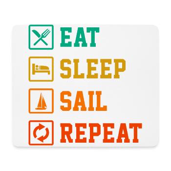 Eat Sleep Ship Repeat Sailor Skipper Captain Sailb - Mousepad (Querformat) - Weiß - Vorne