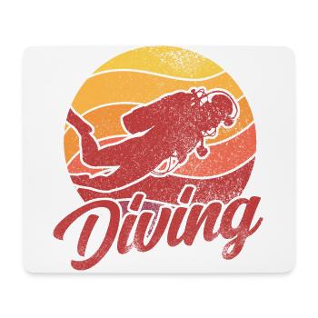 Retro Graphic Snorkeler Scuba Diver Diving Snorkel - Mousepad (Querformat) - Weiß - Vorne