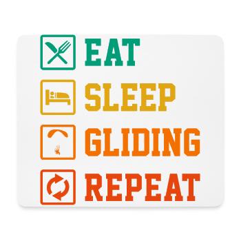 Eat Sleep Gliding Repeat Paragliding Parachute Par - Mousepad (Querformat) - Weiß - Vorne