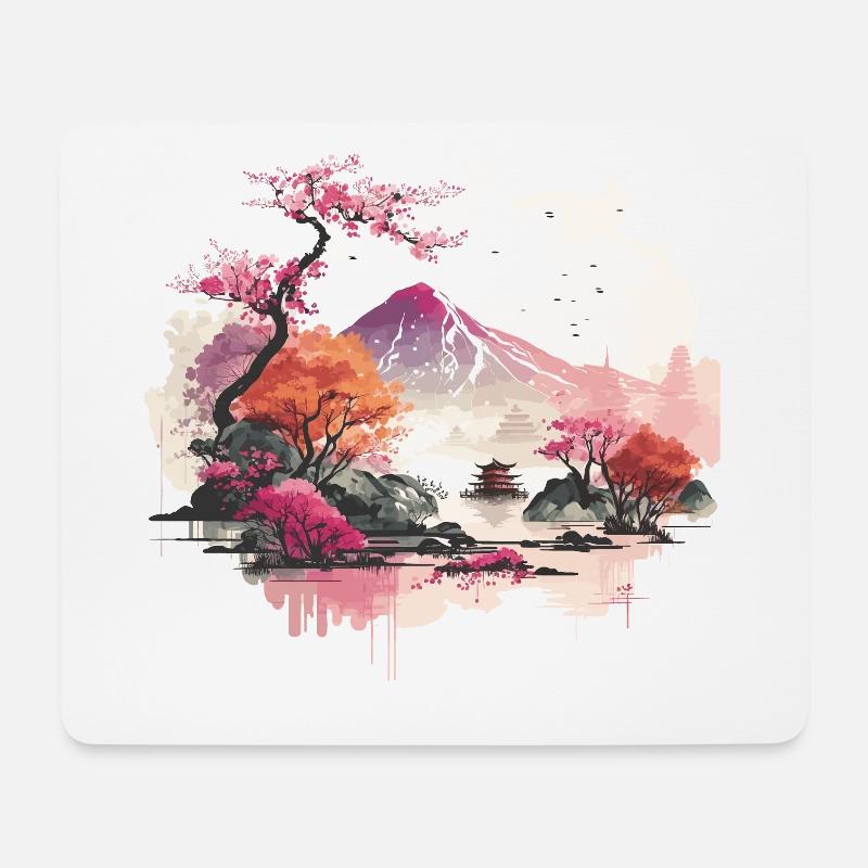 Holzschnitt - Mousepad (Querformat) - Weiß