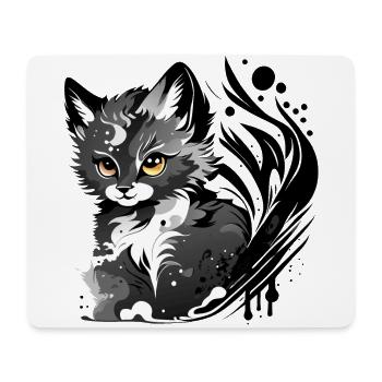 freches Kätzchen - Mousepad (Querformat) - Weiß - Vorne