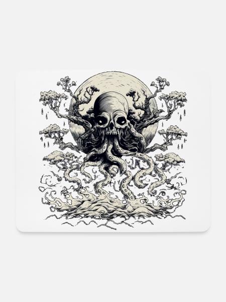 Oktopusbaum 2 - Mousepad (Querformat) - Weiß