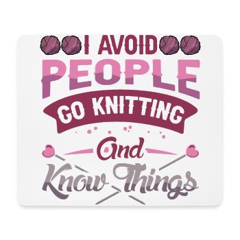 I avoid people go Knitting - Mousepad (Querformat) - Weiß - Vorne