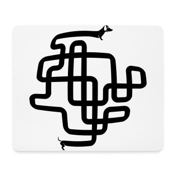 funny sausage dog, wiener dog, dachshund - Mouse Pad (horizontal) - white - Front