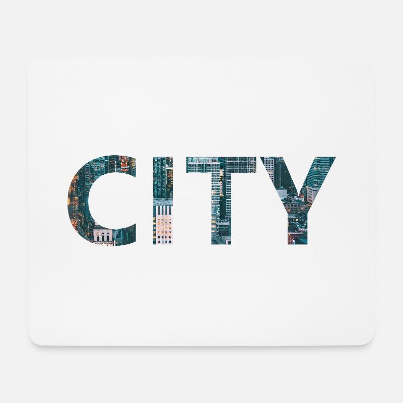 City - Mousepad (Querformat) - Weiß