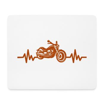 Heartbeat Motorrad - Biker - Chopper - Freiheit - Mousepad (Querformat) - Weiß - Vorne