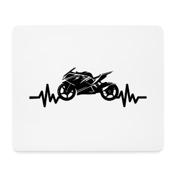 Heartbeat Motorcycle - Machine Motorsport Freedom - Mouse Pad (horizontal) - white - Front