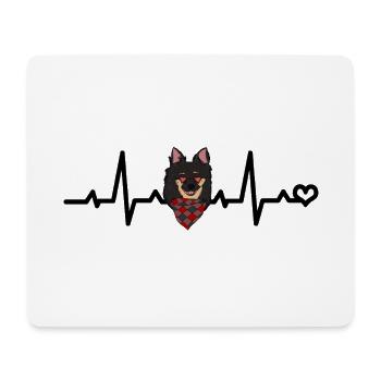 Chihuahua Dog Heartbeat Line ECG Heart Line Love - Mouse Pad (horizontal) - white - Front