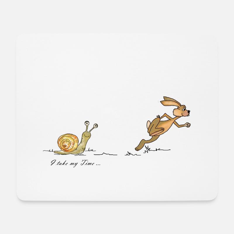 Mein Tempo, Schnecke, Hase - Mousepad (Querformat) - Weiß