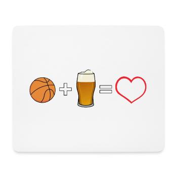Basketball Bier Liebe Herz - Mousepad (Querformat) - Weiß - Vorne