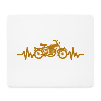 Heartbeat Motorrad - Biker - Chopper - Freiheit - Mousepad (Querformat) - Weiß - Vorne