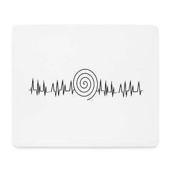 Herzschlag - Mousepad (Querformat) - Weiß - Vorne
