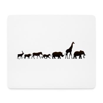 Gruppe Tiere Savanne Afrika Safari - Mousepad (Querformat) - Weiß - Vorne