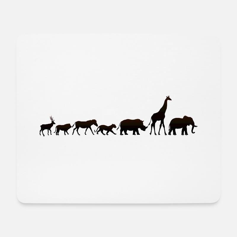Gruppe Tiere Savanne Afrika Safari - Mousepad (Querformat) - Weiß