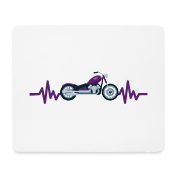 Heartbeat Motorrad - Biker - Chopper - Freiheit - Mousepad (Querformat) - Weiß - Vorne