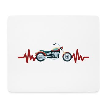 Heartbeat Motorrad - Biker - Chopper - Freiheit - Mousepad (Querformat) - Weiß - Vorne