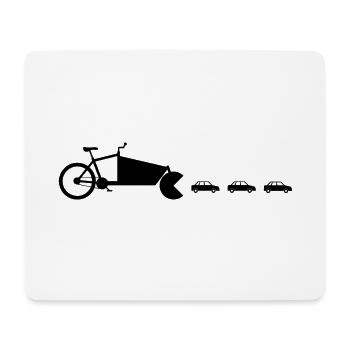 Auto-presseur de vélo cargo - Tapis de souris (format paysage) - blanc - Devant