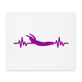 Heartbeat Swimmer - Diver Water Sports Athlete - Mouse Pad (horizontal) - white - Front
