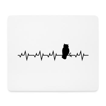 Heartbeat owl Owl Kauz heartbeat bird owl - Mouse Pad (horizontal) - white - Front