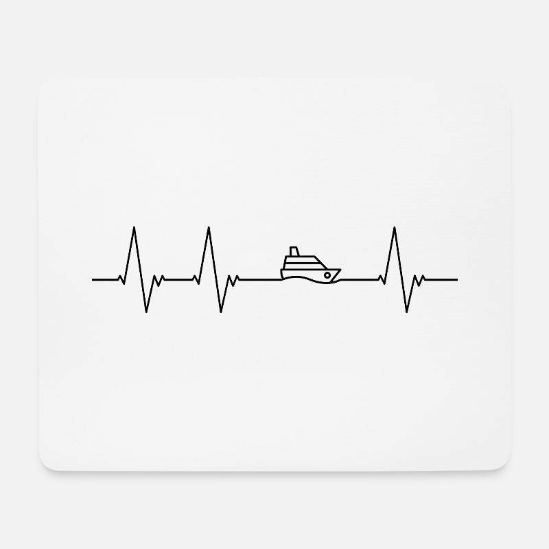 Herzschlag für Kreuzfahrt (schwarz) - Mousepad (Querformat) - Weiß