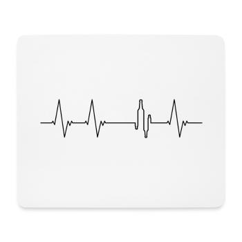 Herzschlag für Bier (schwarz) - Mousepad (Querformat) - Weiß - Vorne