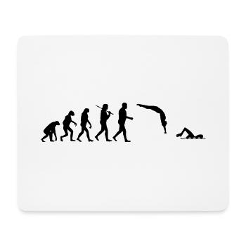 Schwimmer Shirt · Darwins Evolution · Geschenk - Mousepad (Querformat) - Weiß - Vorne
