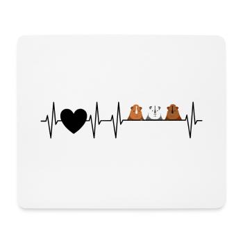 Heartbeat 3 cute guinea pigs gift - Mouse Pad (horizontal) - white - Front