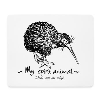 Die Kiwi ist mein Tiertotem. - Mousepad (Querformat) - Weiß - Vorne