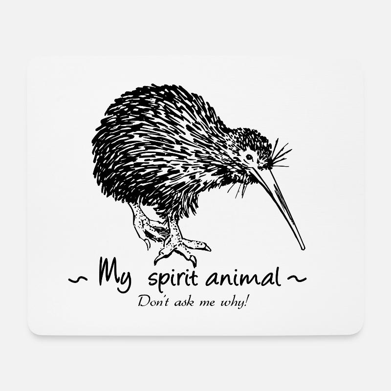 Die Kiwi ist mein Tiertotem. - Mousepad (Querformat) - Weiß