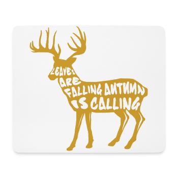 Deer Reindeer Autumn Leaves Gift - Mouse Pad (horizontal) - white - Front