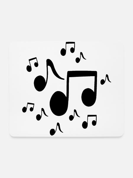 Musiker Melodie Musiknoten in schwarz - Mousepad (Querformat) - Weiß