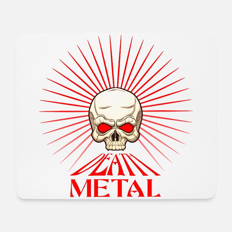 Death Metal Musik Totenkopf - Mousepad (Querformat) - Weiß