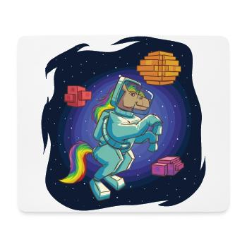 Astronaut Horse in Voxel Land - Mouse Pad (horizontal) - white - Front