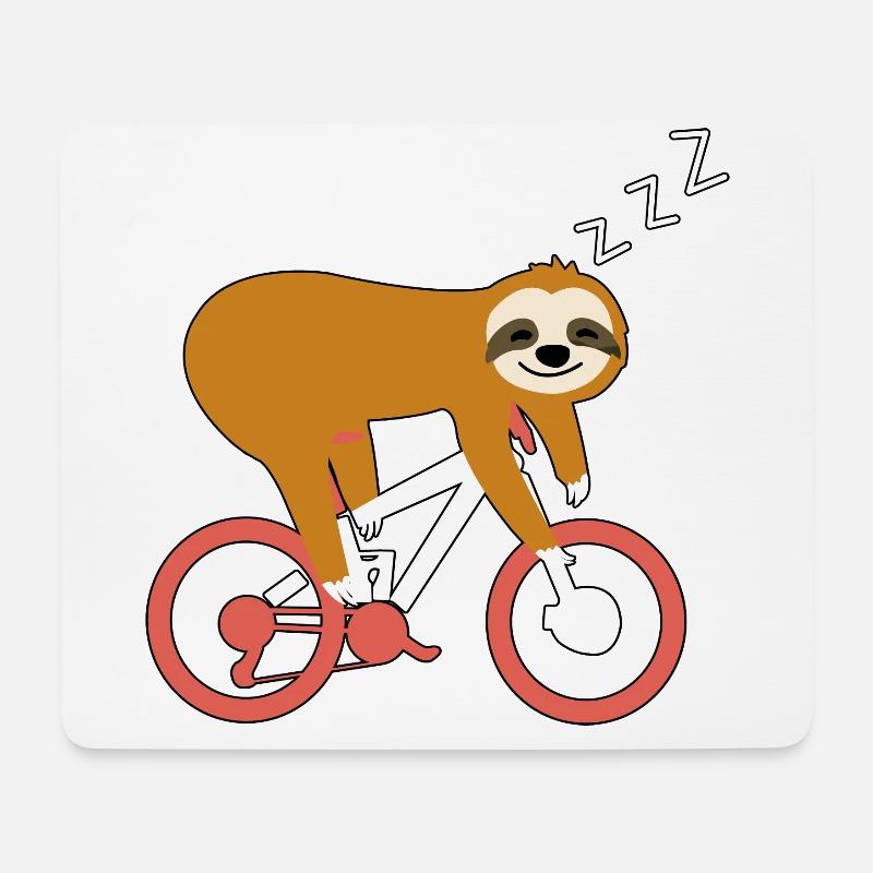 Cooles Faultier Radfahrer Fahrrad Radtour Relax - Mousepad (Querformat) - Weiß