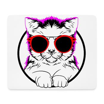 Colors can be changed | COOL CAT - COOLE KATZE - Mouse Pad (horizontal) - white - Front