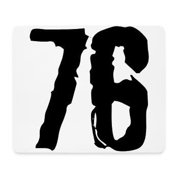 76 Zahl Trikot - Mousepad (Querformat) - Weiß - Vorne