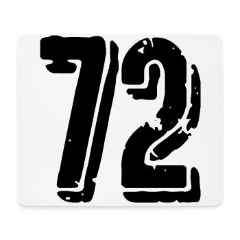 72 Zahl Trikot - Mousepad (Querformat) - Weiß - Vorne