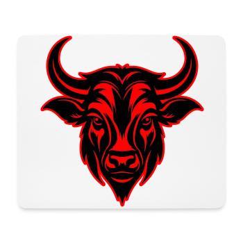 Bulle Hörner Kopf Silhouette - Mousepad (Querformat) - Weiß - Vorne