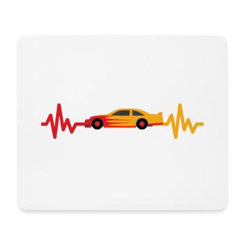 Voiture de sport - Pilote de course - Pfitzer - Heartbeat - Tapis de souris (format paysage) - blanc - Devant