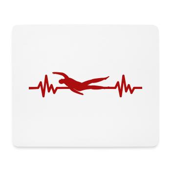 Heartbeat Swimmer - Diver Water Sports Athlete - Mouse Pad (horizontal) - white - Front