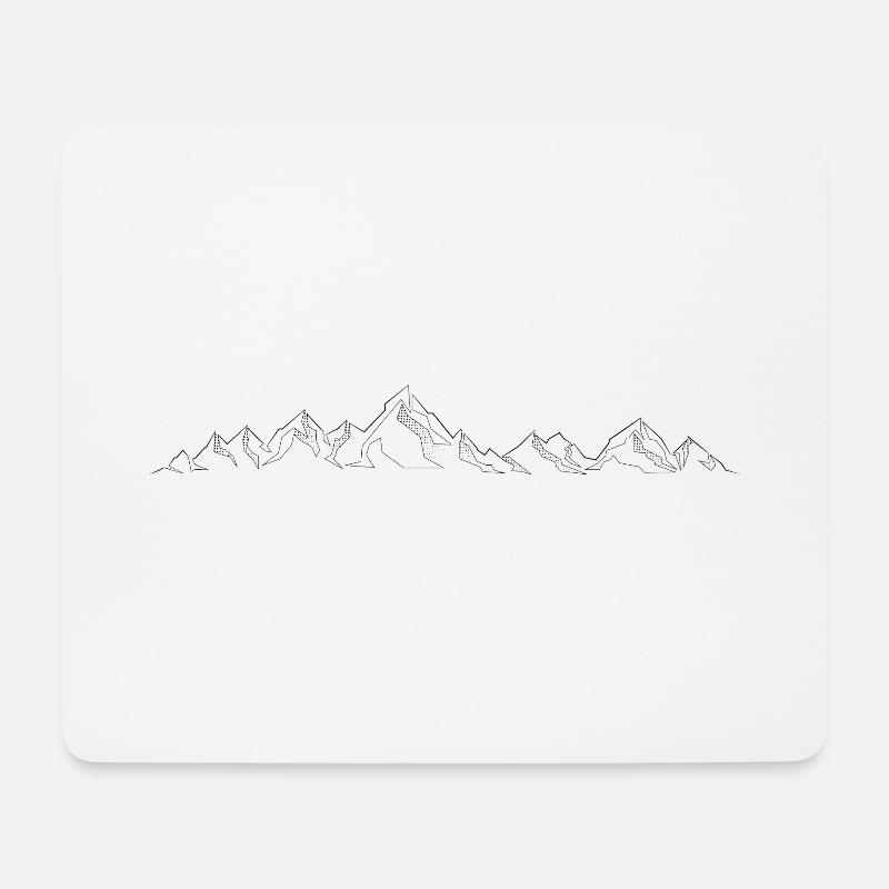 Gebirge Berg Bergkette Panorama Linie Berge - Mousepad (Querformat) - Weiß
