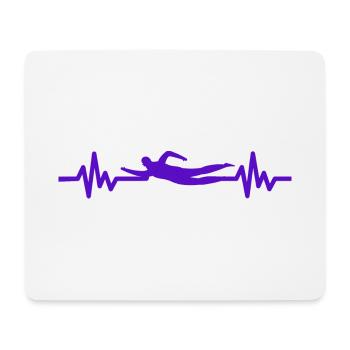 Heartbeat Swimmer - Diver Water Sports Athlete - Mouse Pad (horizontal) - white - Front