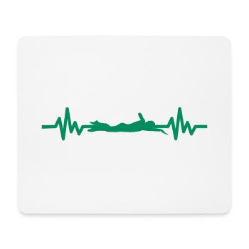 Heartbeat Swimmer - Diver Water Sports Athlete - Mouse Pad (horizontal) - white - Front