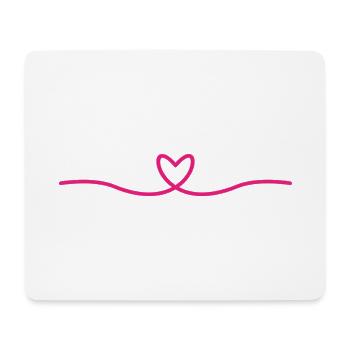 Minimal Herz Linie | Pink Love Design - Mousepad (Querformat) - Weiß - Vorne